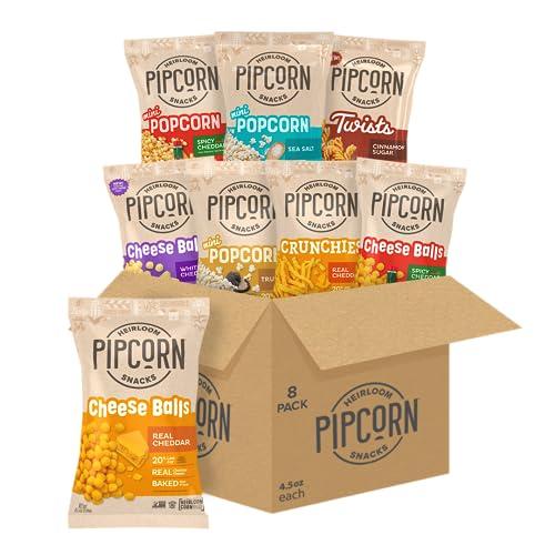 Pipcorn Shark Tank Sampler by Pipcorn - 8ct Variety Pack - Healthy Snacks, Gluten Free Snacks, Snack Variety Packs, Heirloom Corn, Snacks for Adults