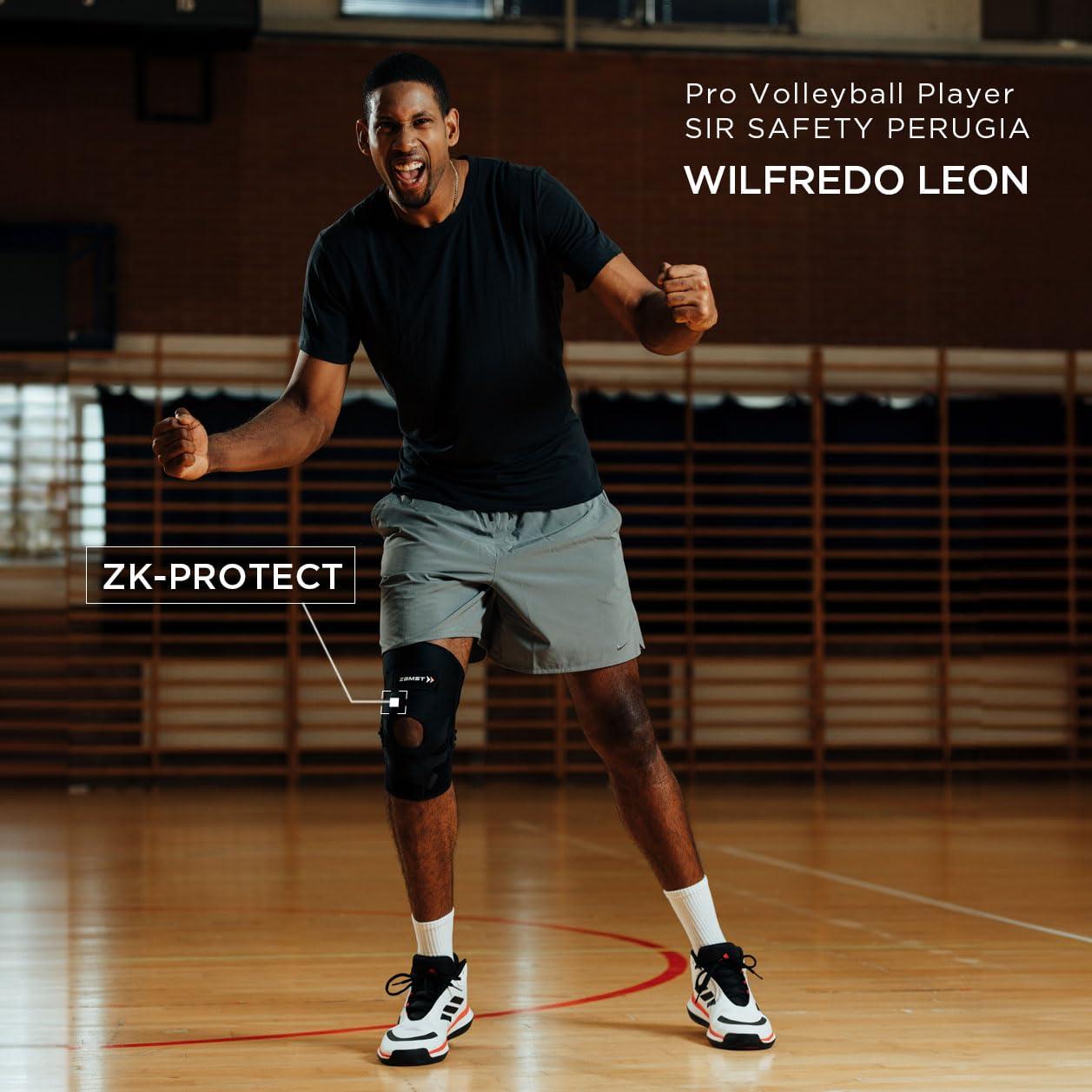 Zamst Zamst ZK-Protect Sports Knee Brace With Flexible Resin Stays Protecting the Knee Ligaments For Sprains of the ACL, MCL, LCL-for Basketball, Volleyball, Football, Soccer,Skiing (Small)