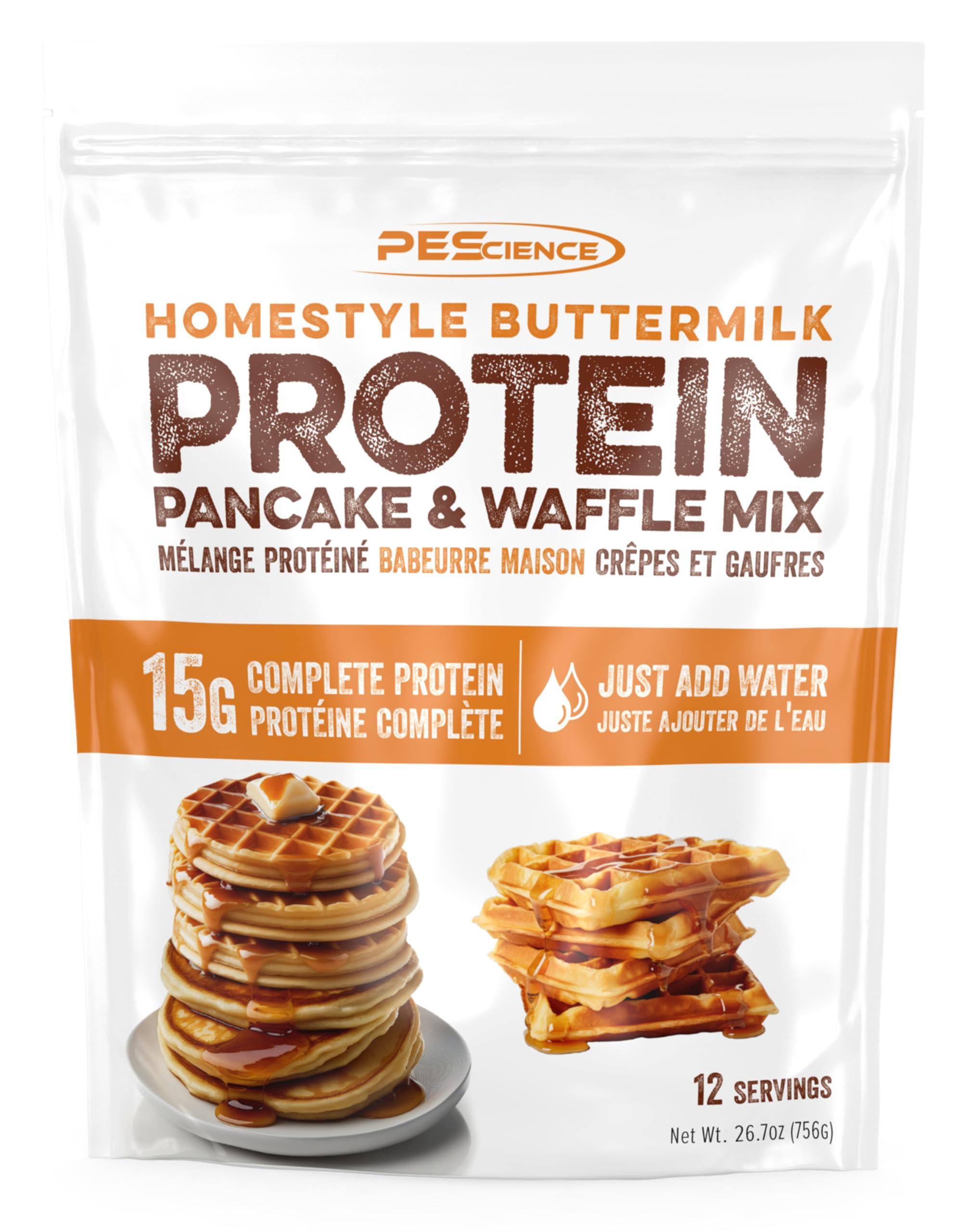 PEScience PEScience Buttermilk Protein Pancake & Waffle Mix, Just Add Water, 12 Servings