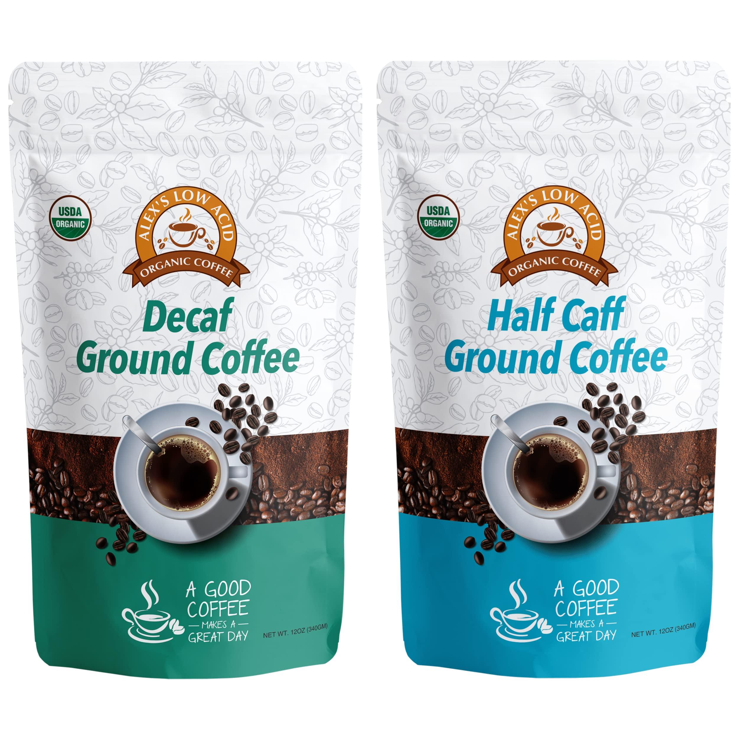 ALEX\'S LOW ACID ORGANIC COFFEE Alex\'s Low Acid Organic Coffee 12oz Bag - Wind Down Ground Coffee Variety Pack