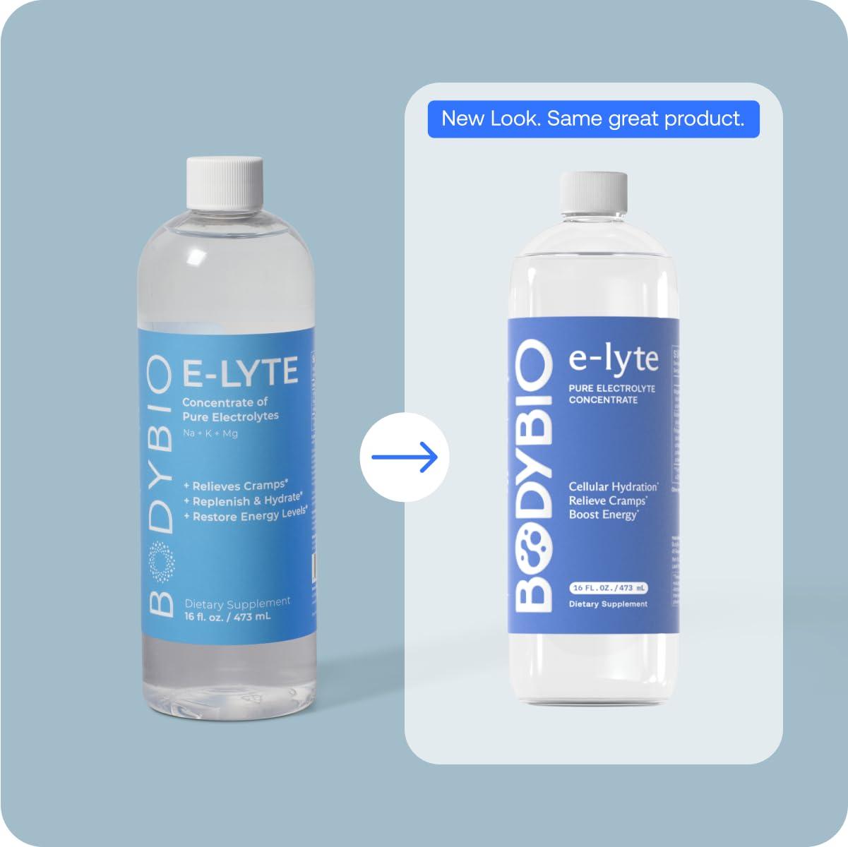 BodyBio BodyBio Electrolytes for Hydration - 4 oz Concentrate | No Sugar | No Calories | Keto Electrolytes | Dehydration Recovery w. Magnesium + Potassium + Sodium | Relieves Cramps | Elyte