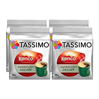 Tassimo Tassimo T Discs Kenco Americano Decaf (4 Pack, 64 T Discs/pods), 64 Servings