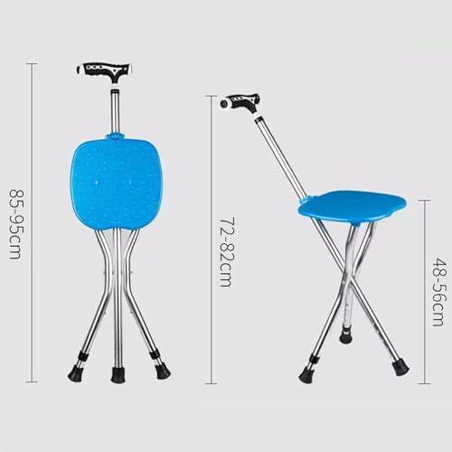 SPXTOM Hold 440 lbs Walking Cane Stick with Seat, Height Adjustment, Aluminum Alloy Massage Crutches Stool, Elderly Seniors Outdoor Travel Mobility Aid, Folding (Size : Black)