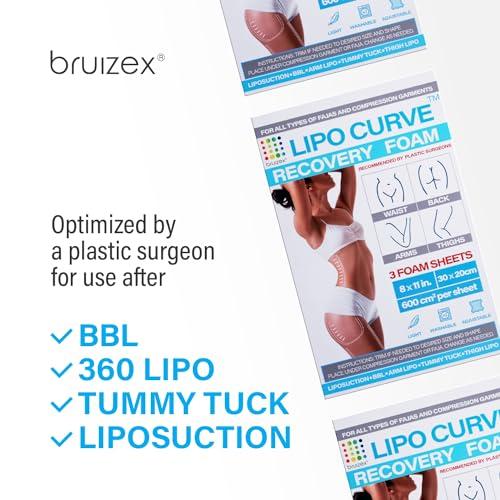Bruizex Lipo Foam Post Surgery Pads, Liposuction Recovery Foam Boards, Compatable with Compression Garment Sheets, Faja, Abdominal Binder, Waist Trainer, Belly Wrap, BBL Pillow, Foam Boards, 3-Pack