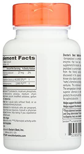 Doctor\'s BEST Doctors Best Natto-Serra, Non-GMO, Vegan, 90 Veggie Capsule (Pack of 1)