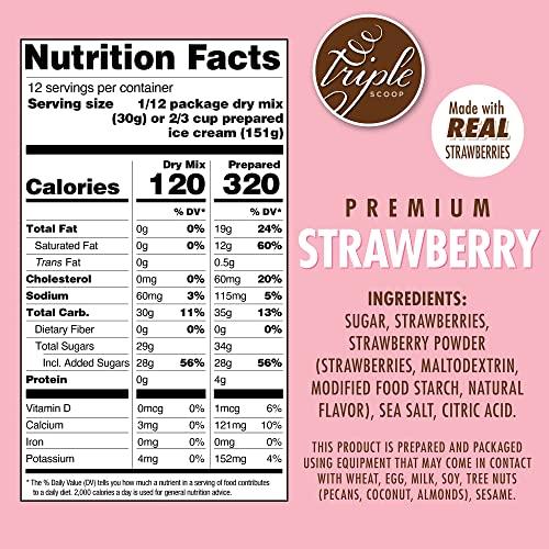 Triple Scoop Triple Scoop Premium Ice Cream Mix, Neapolitan Combo, ice cream starter for use with home ice cream maker, no artificial flavors, ready in under 30 mins, makes 6 qts (3 15oz boxes)