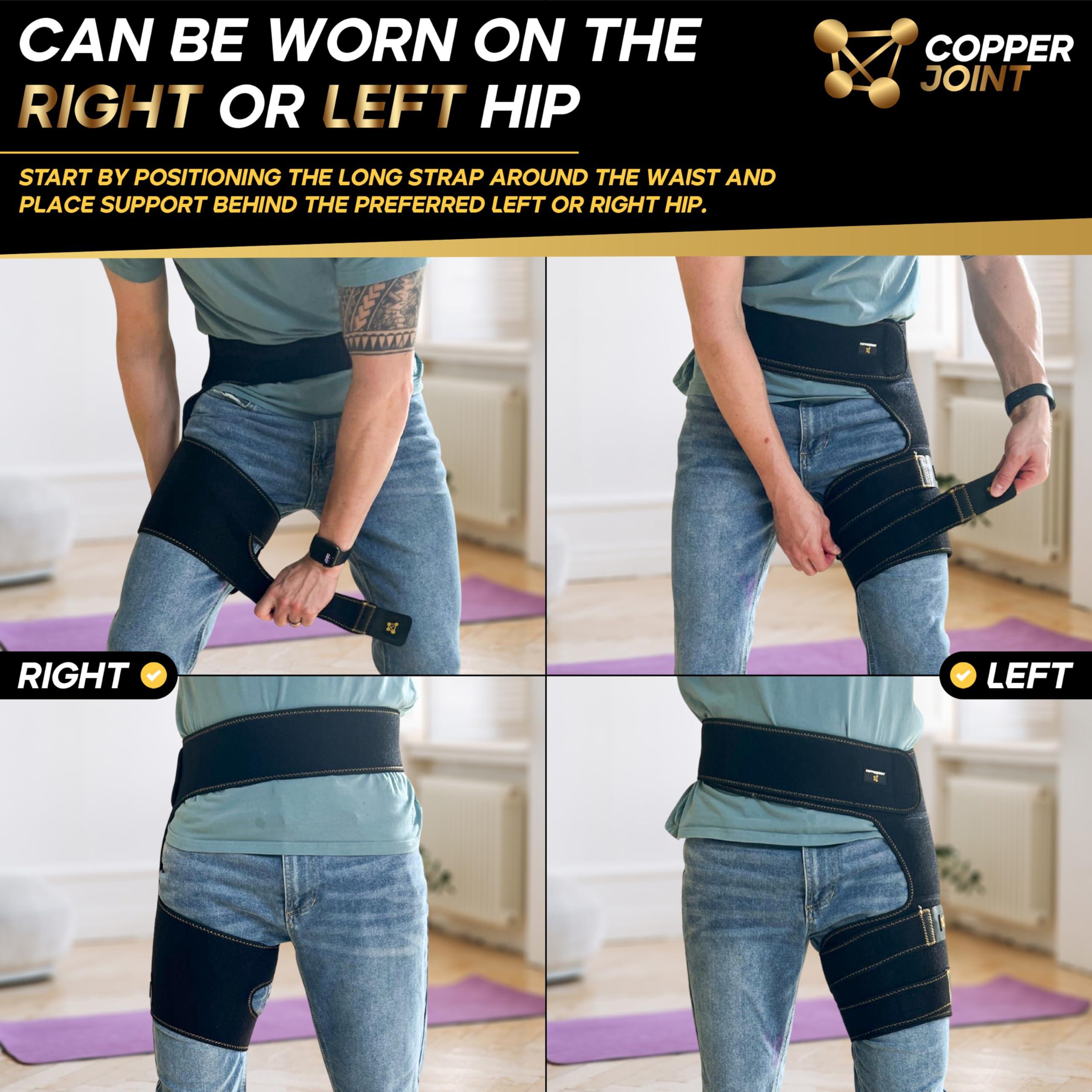 CopperJoint CopperJoint Copper Hip Brace For Sciatica Pain Relief - Hip Pain Relief, Sciatic Nerve Brace & Sciatica Hip Brace Ideal As Hip Flexor Compression Wrap, Hamstring Compression Wrap, Hip Compression Wrap