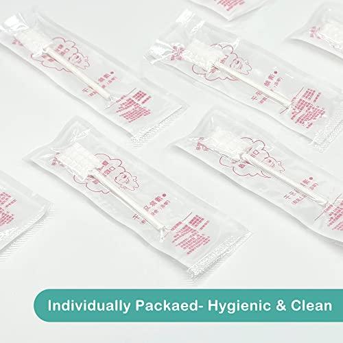 Geyfun Geyfun Baby Tongue Cleaning, 43-Pack Infant Baby Tougue Cleaner, Disposable Baby Gum Brush Newborn Mouth Cleaner Dental Care for 0-36 Month Baby + 1 Finger Toothbrush with Case