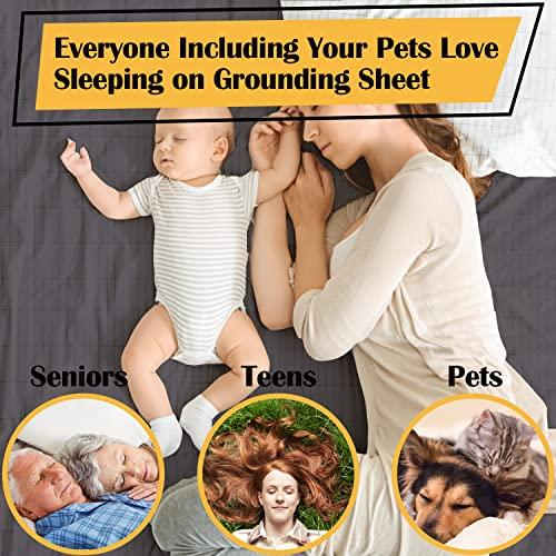 VAJOOCLL Grounding Sheet- 5% Silver Fiber with Grounding Cord, Grounding Sheets for Better Sleep and Native Health (35x90Inch).