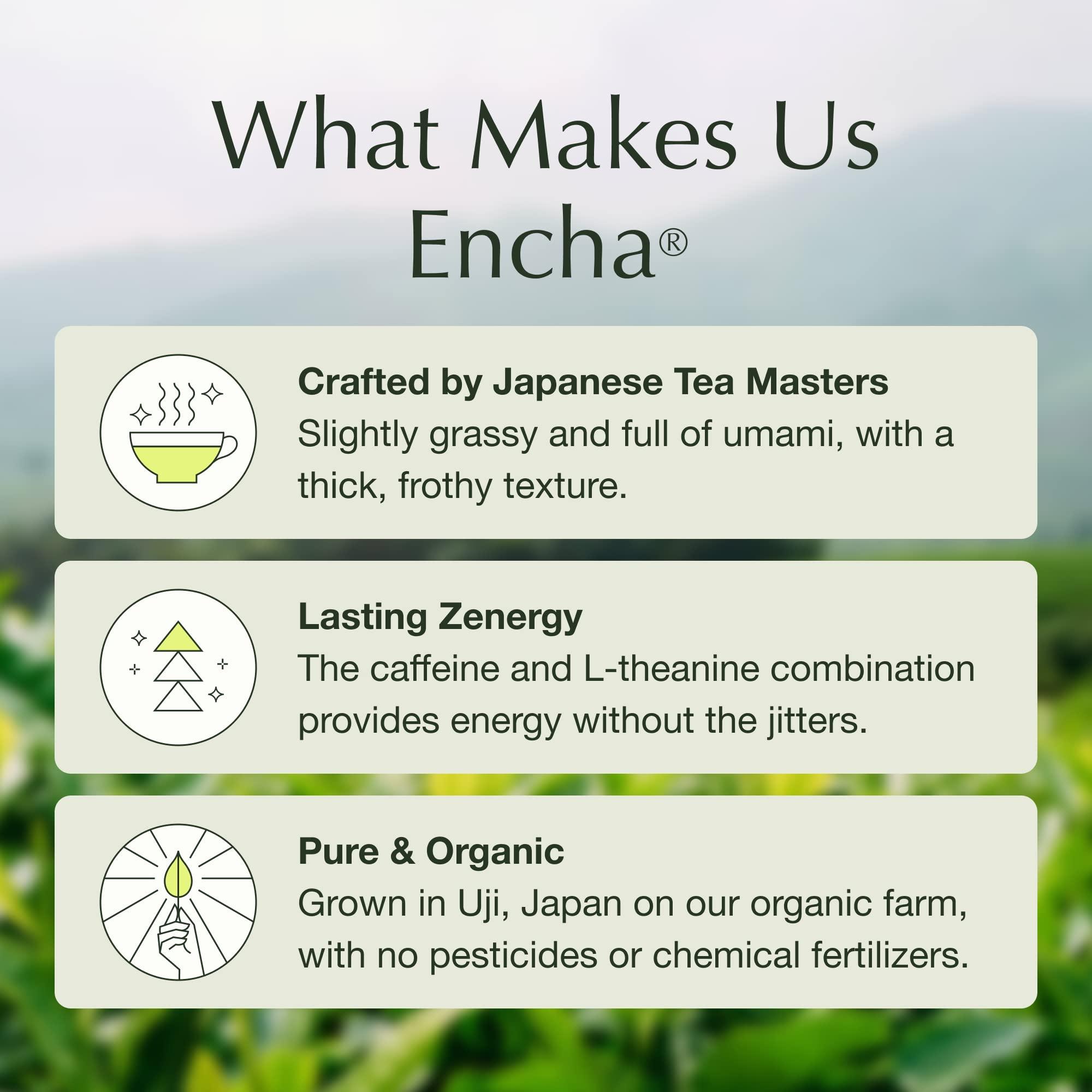 Encha Encha Ceremonial Grade Matcha Powder, Organic First Harvest Japanese Matcha Green Tea Powder, Matcha Tea From Uji, Japan (30g/1.06oz)