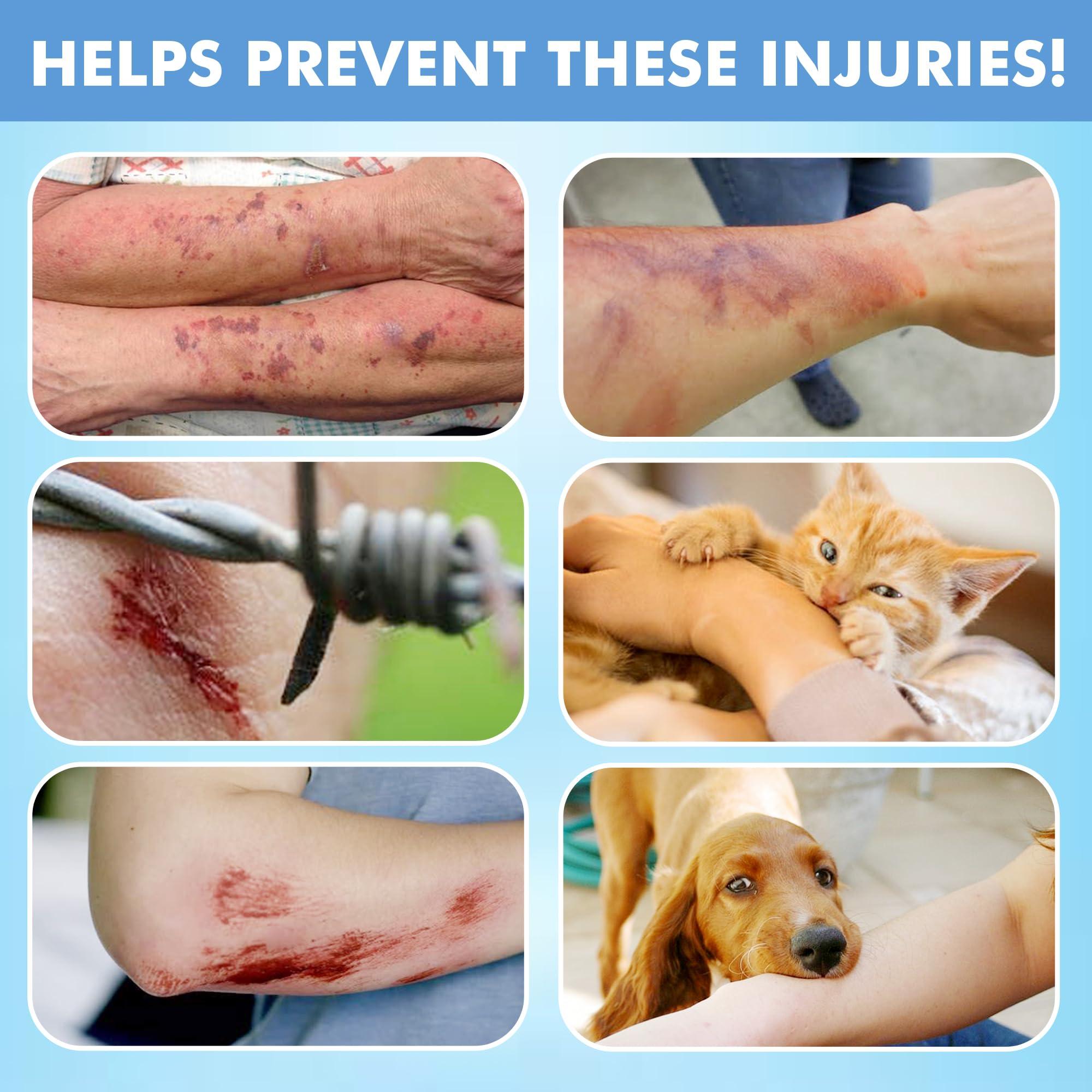 Arm Chaps Arm Chaps Leather Protective Sleeves Arm Guard - Prevent Cuts, Scratches & Bruises - Genuine Cowhide - Ideal for Gardening & Construction - Left & Right Form-Fitting. Brown (1 Pair/Small).