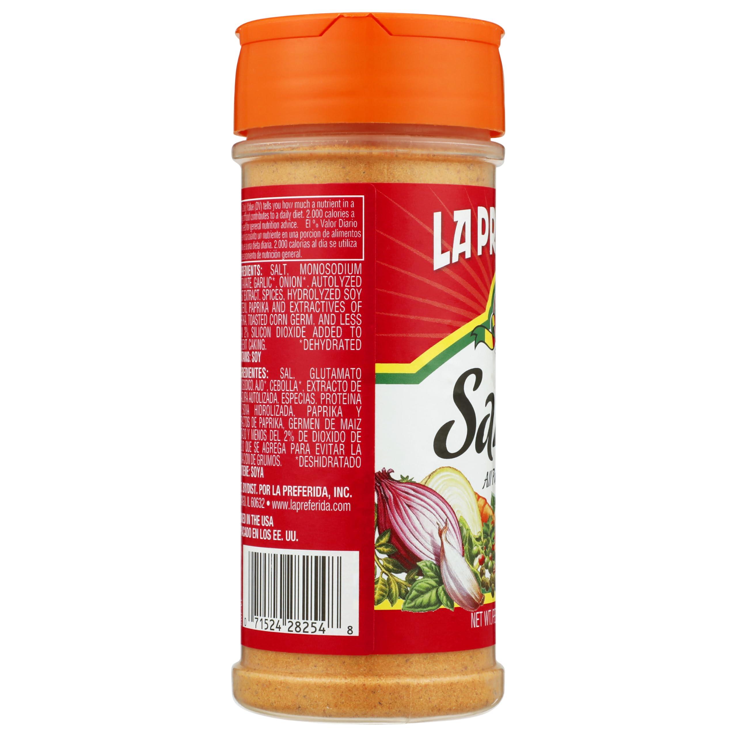 LA PREFERIDA La Preferida Sazon Seasoning, All-Purpose Mexican Spice Blend, Vegan, Bold Flavor of Paprika, Garlic, and Onion, One-Step Seasoning for a Fool-Proof Meal, 8 oz.