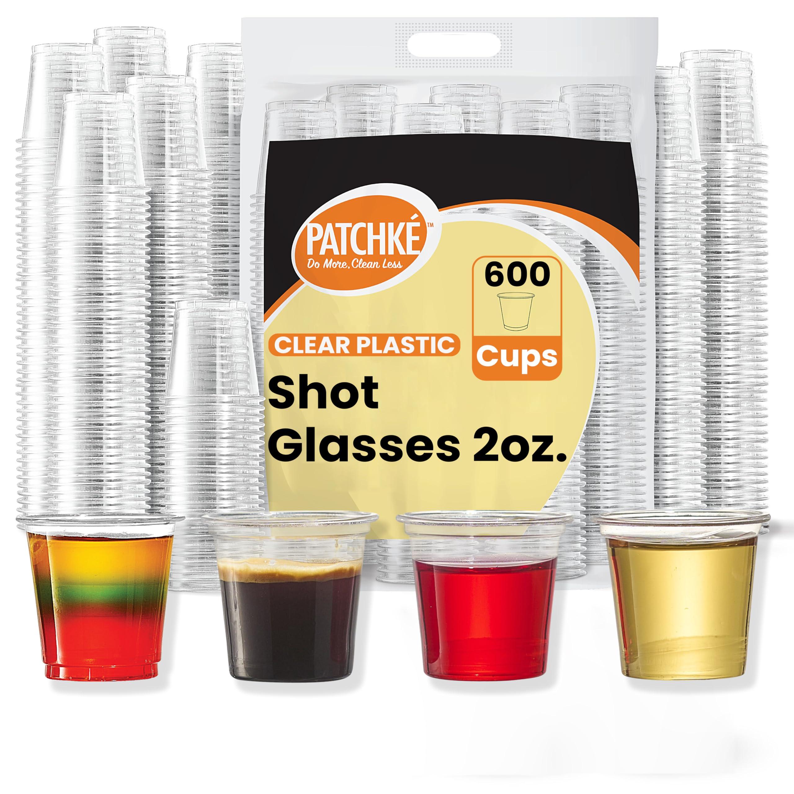 PATCHKE PATCHKE [2 OZ - 600 Pack] Plastic Shot Glasses Disposable mini Jello Shot Party Tumblers For Condiments samples (bulk Pack - 600 Cups)
