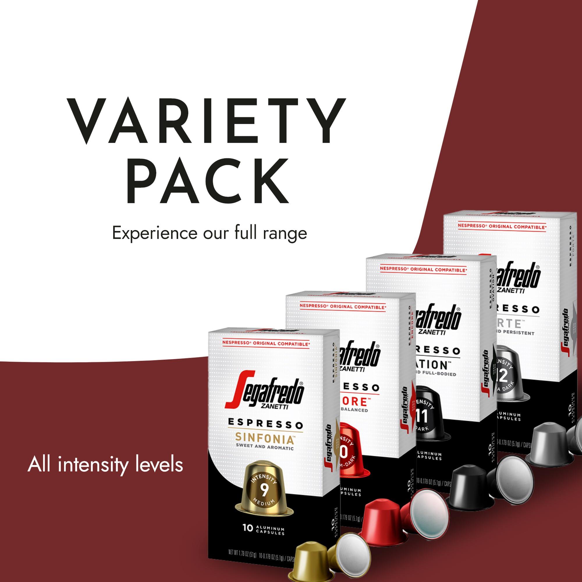Segafredo Segafredo Zanetti Espresso Capsules, Variety Pack, Compatible with Nespresso Original Machines, 40 Count Aluminum Pods (Pack of 1)