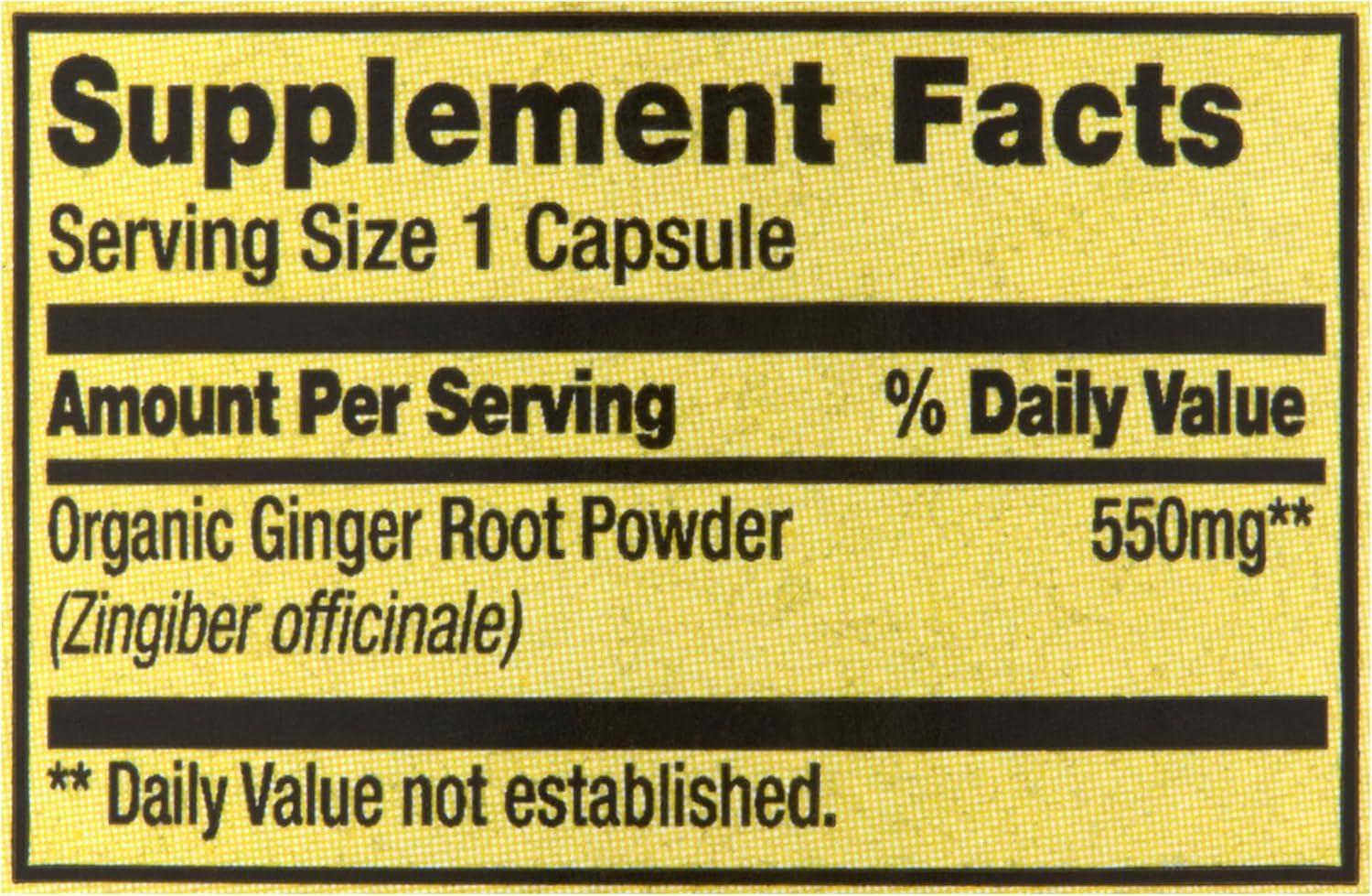 Generic Spring Valley Ginger Root, 550 mg, Ginger Root Dietary Supplement, Ginger Root Capsules, Ginger Root, 100 Count + VLS Sticker Included
