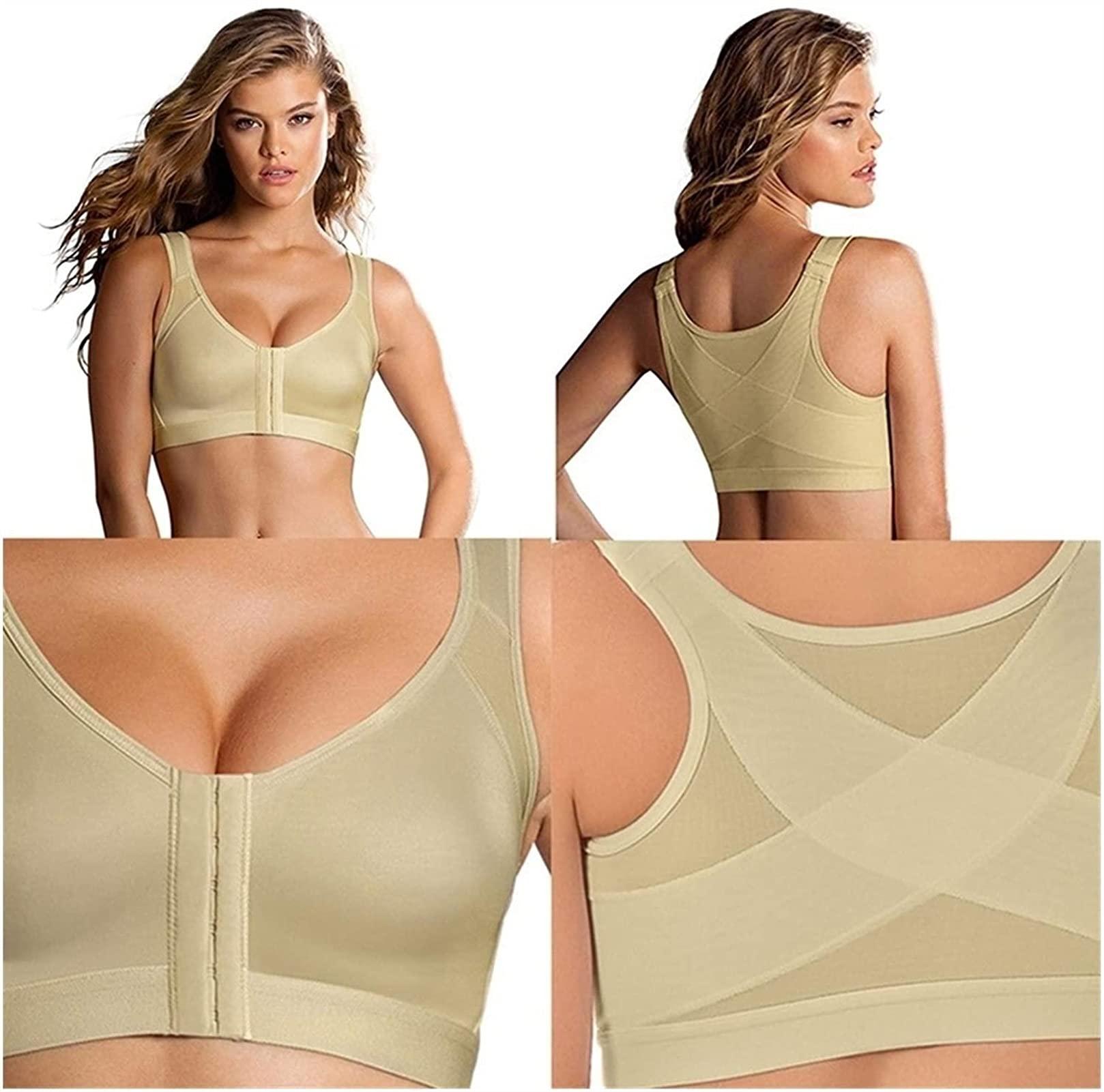 WANGPIN Back Support Posture Corrector Bra for Women Plus Size Corset Breathable Underwear Top Sports Yoga Vest Bras (Color : White, Size : 5X-Large)