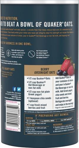 Quaker Quaker Rolled Overnight Oats, 19oz Canister