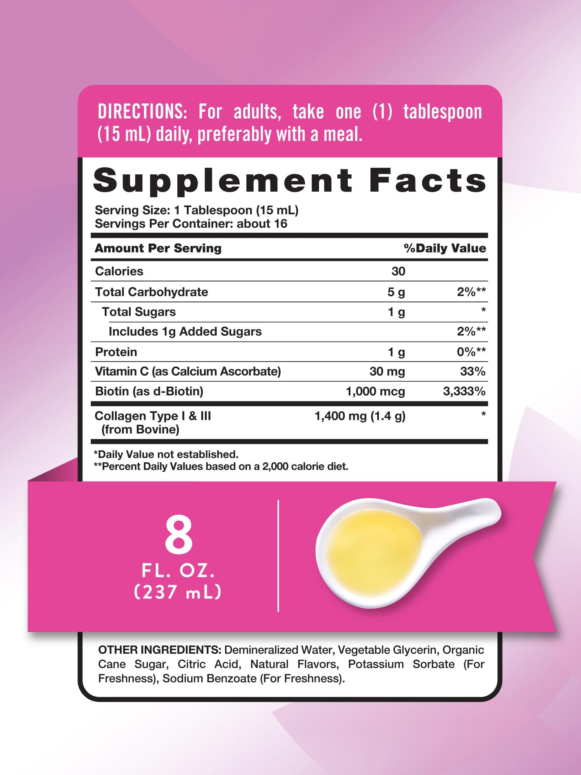 Nature\'s Truth Nature\'s Truth Liquid Collagen | with Biotin | Berry Flavor | 8 oz | Non-GMO and Gluten Free Supplement