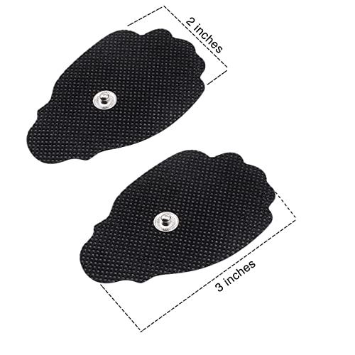 MedTens MedTens 20 Pads (10pairs) Tens Electrodes Replacements Pads for Tens Unit Snap Tens Unit Electrodes Replacement Massage Pads Latex Free,Black