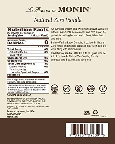 Monin Monin Vanilla Zero Calorie Natural Flavoring, 750 ml bottle