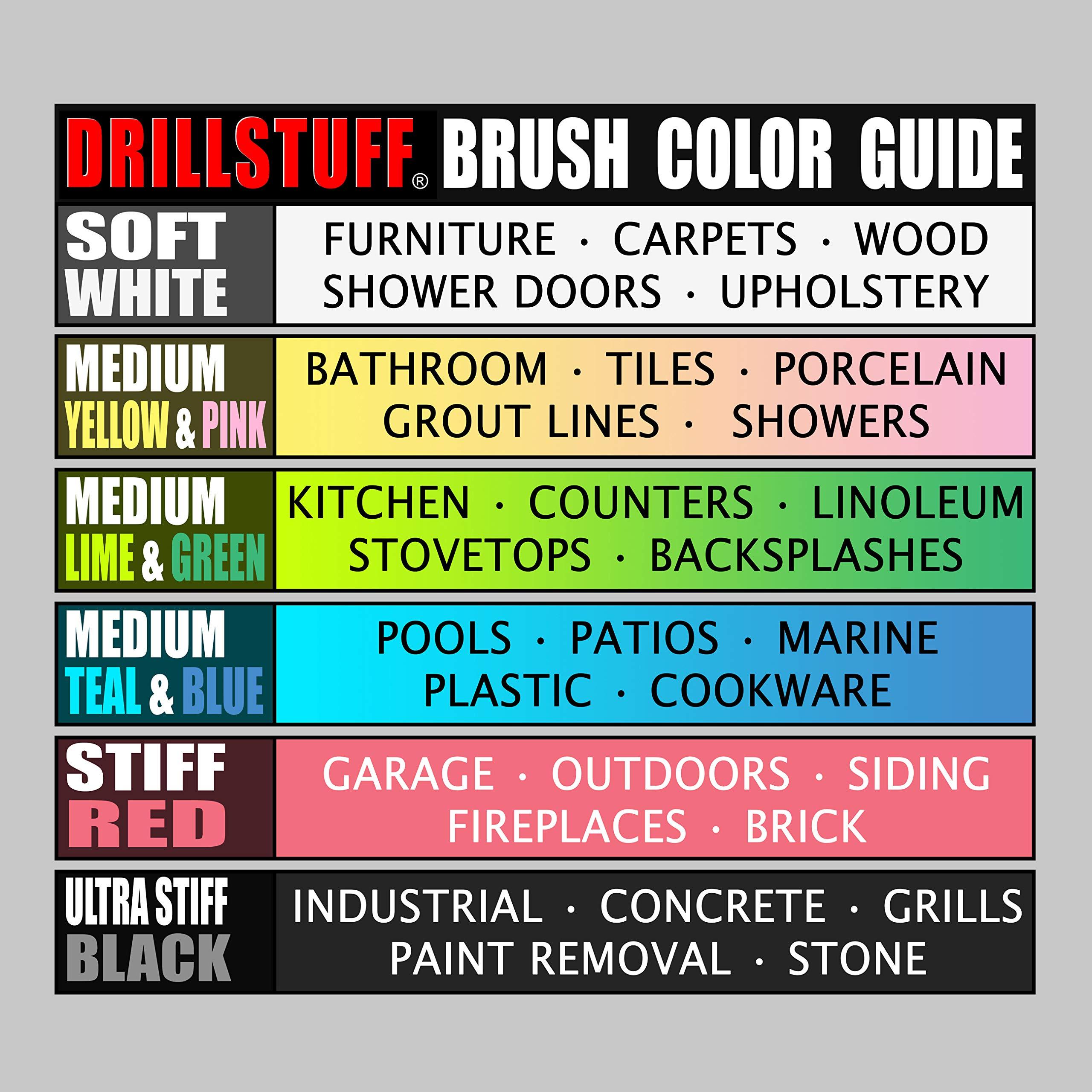 Drillstuff Drillstuff 7 Piece Bundle - Automotive Cleaning - Wheel Cleaner - Upholstery Brush - Carpet Cleaning Brushes - Pool Accessories - Bathroom Cleaning - Shower Cleaner - Toilet Brush