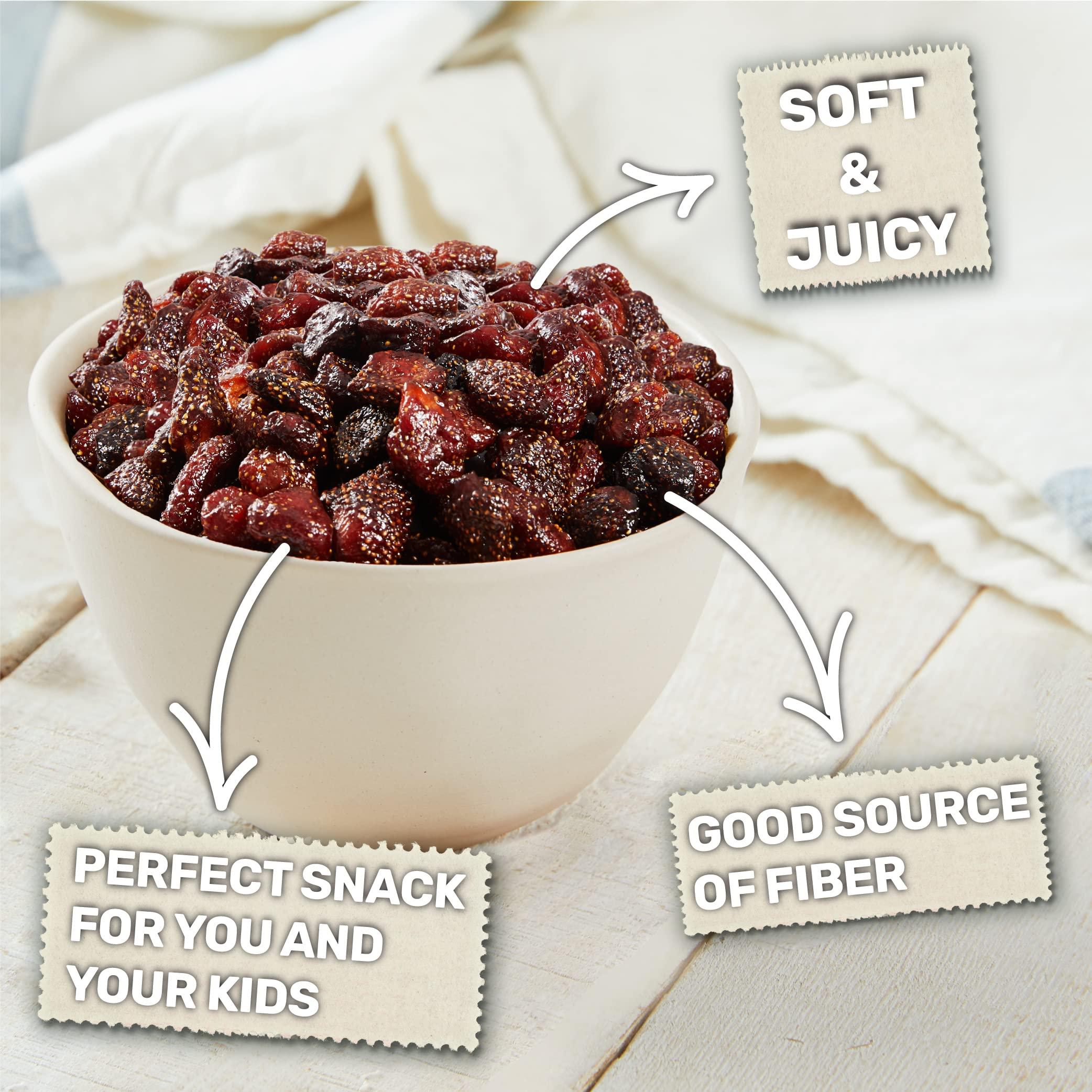 Happy Village Happy Village Organic Whole Dried Strawberries, 18 OZ Resealable Pack- Soft & Juicy, Kosher, Non-GMO, No Refined Sugar, Organic Apple Juice Infused Organic Dried Strawberry