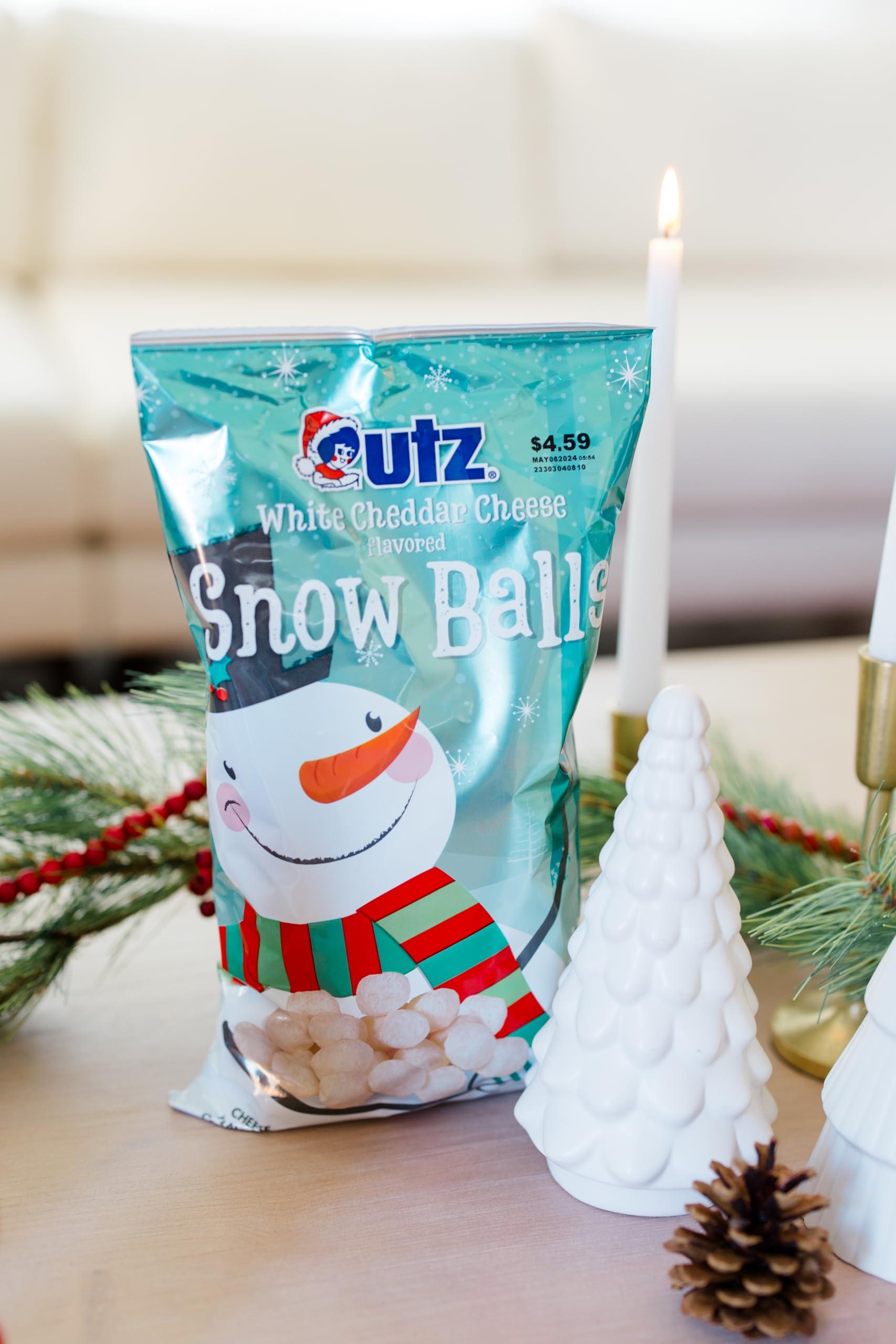 Utz Utz Snowballs White Cheddar Cheese Balls Pack of 3-8.5 oz - Festive Holiday-Themed Cheesy Snack for All Ages