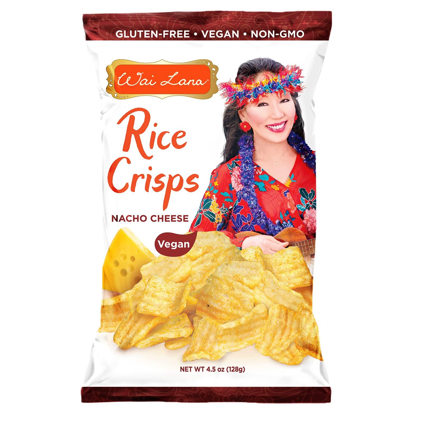 WAI LANA Wai Lana Chips Rice Crisps – Nacho Cheese, Gluten-Free, Vegan, Non-GMO, 4.5 oz (Count of 6)