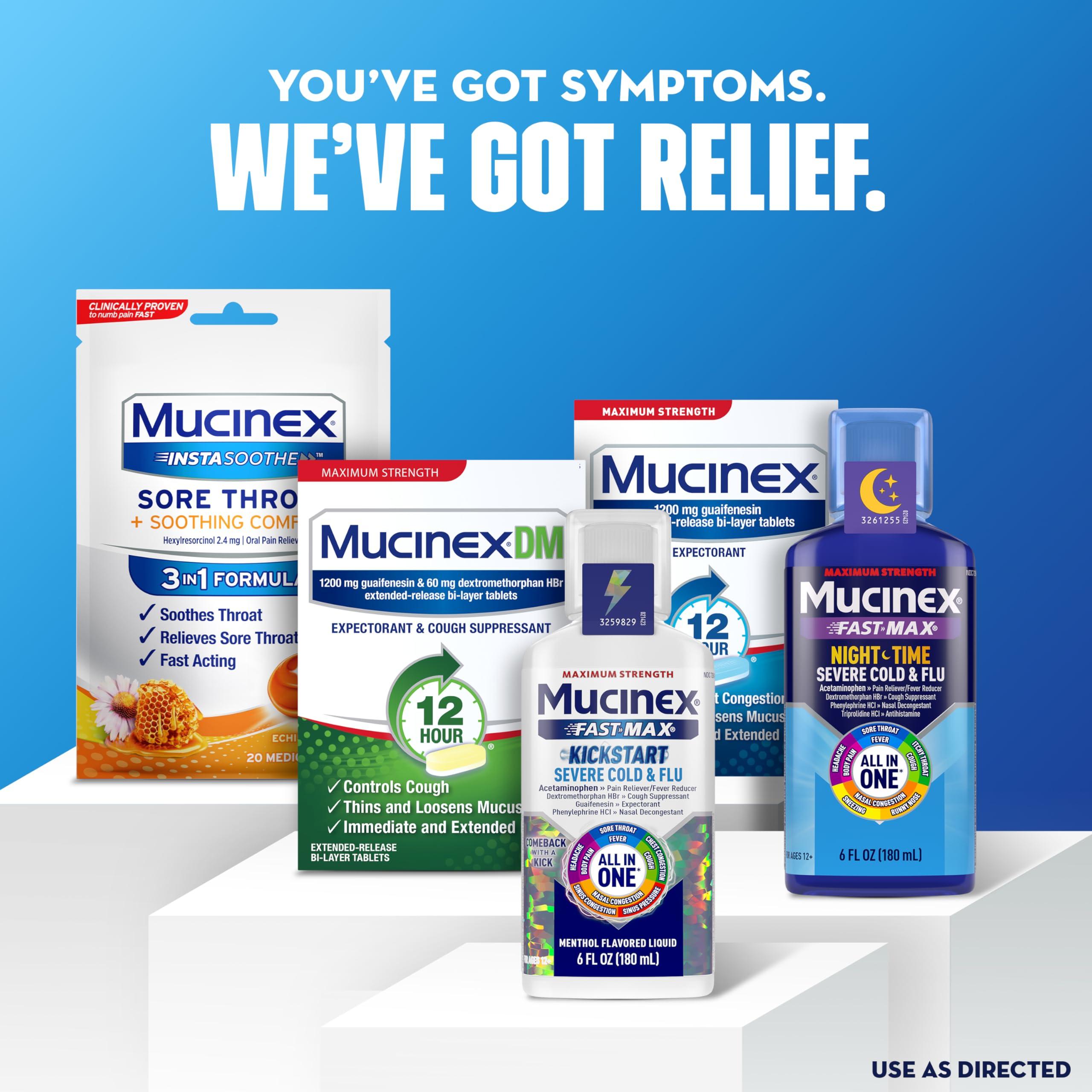 Mucinex Mucinex 12 Hour Maximum Strength 1200 mg Guaifenesin Extended-Release Tablets for Excess Mucus Relief, Expectorant Aids Excess Mucus Removal, Chest Congestion Relief, 42 Tablets