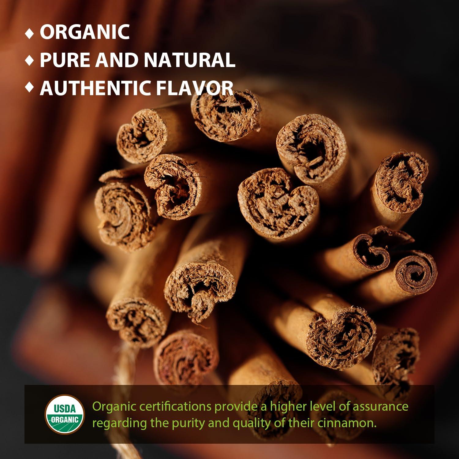 Soeos Soeos Ceylon Cinnamon Sticks, Organic Ceylon Cinnamon Sticks, Real Cinnamon Sticks farmed in Sri Lanka, Non-GMO, Cinnamon for Coffee, Baking, Cooking and Beverages 1 oz (28g)