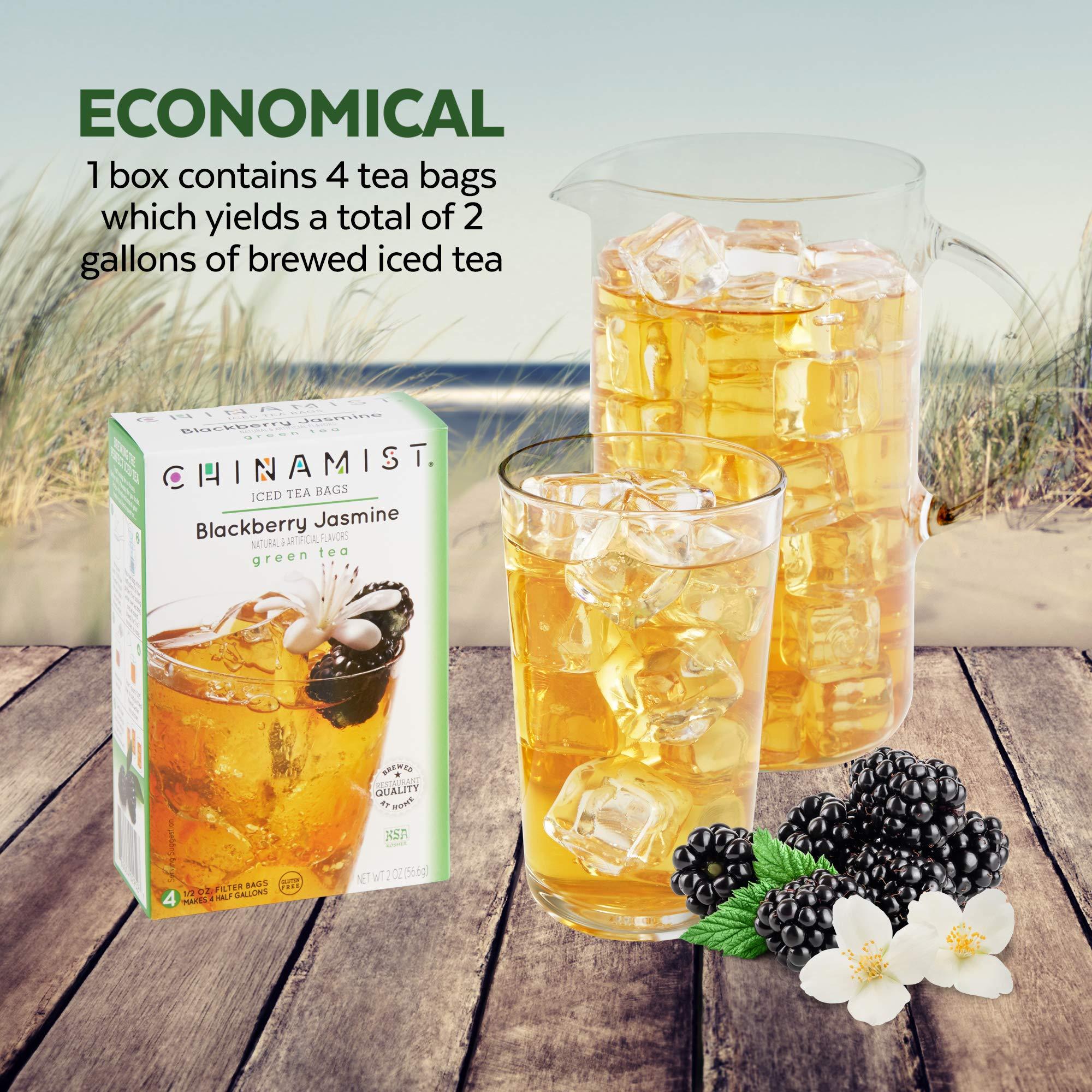 China Mist Iced Tea China Mist Iced Tea Blackberry Jasmine Green Tea Infusion Refreshing and Delicious Each Tea Bag Yields 1/2 Gallon 4 bags.