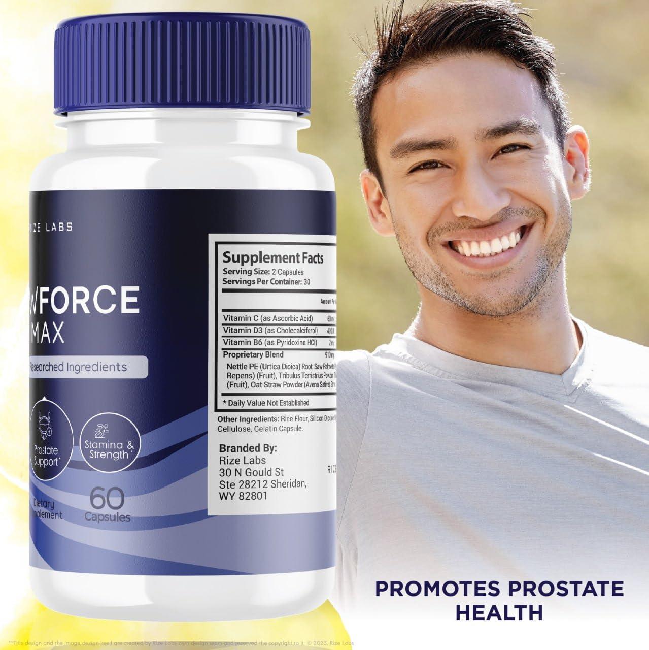 rize labs rize labs (5 Pack) FlowForce Max Pills, FlowForce Max All-Natural Dietary Supplement to Improve Strength, FlowForce Max Extra Strength Capsules to Promote Energy, Flow Force Reviews (300 Capsules)