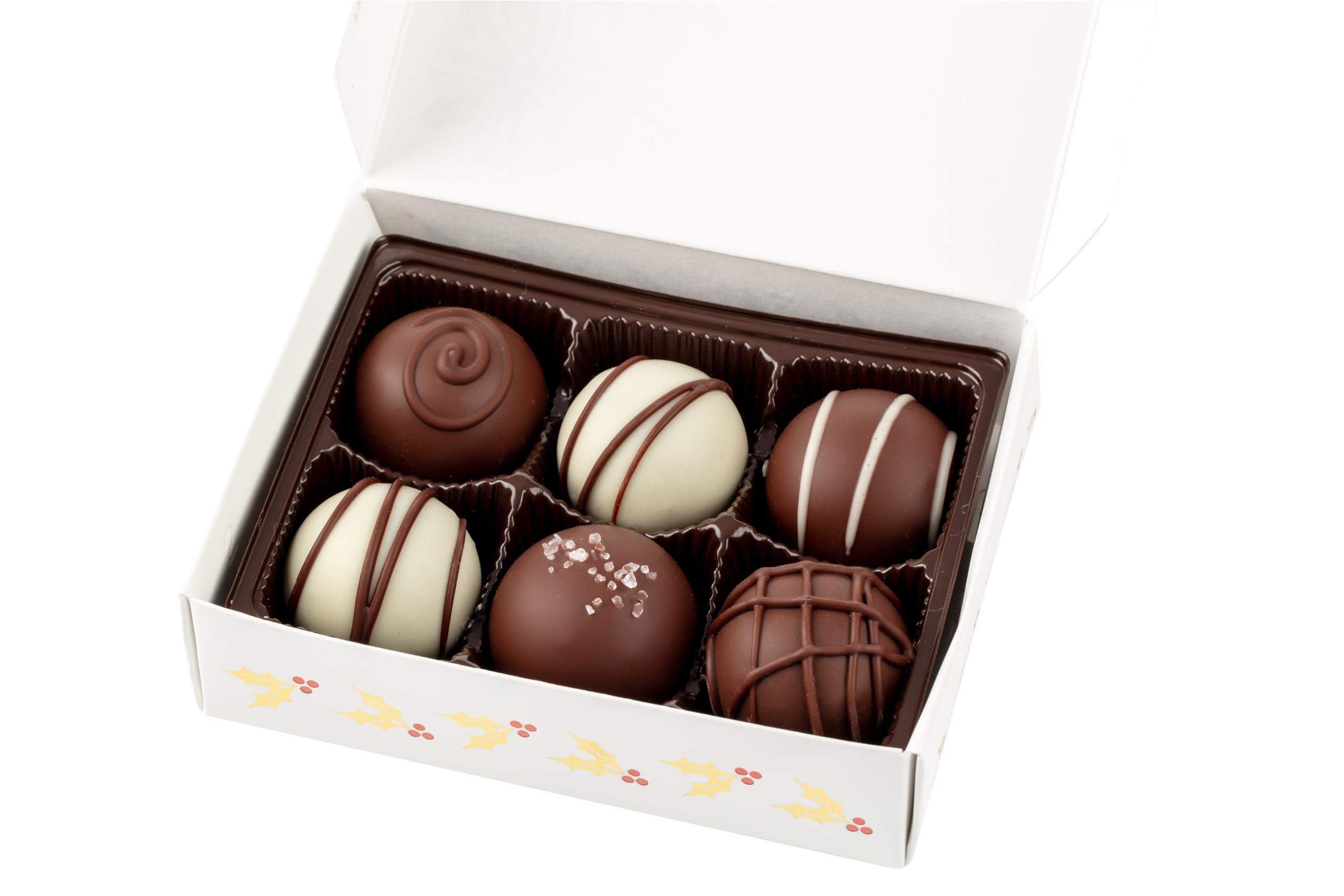 No Whey! Foods Vegan, Gluten Free, Nut Free | Signature Truffle Collection (6 Pieces) | Dairy Free, Soy Free, Sesame Free | Allergy Friendly Gifts | No Whey Foods | Christmas & Holiday Chocolate Gifts