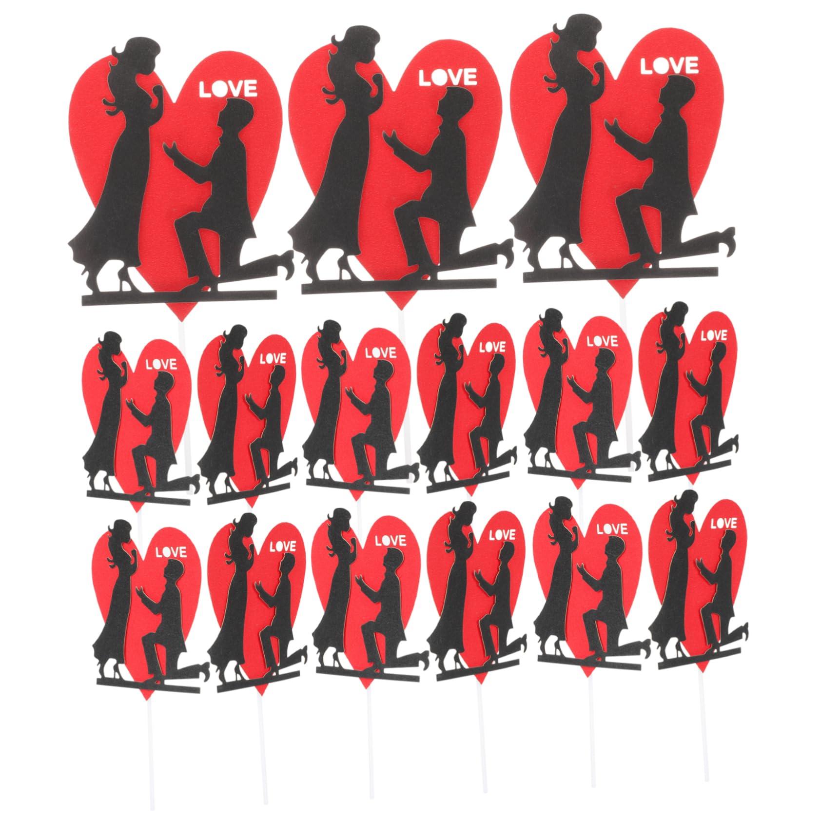 IMIKEYA IMIKEYA 66 Pcs Engagement Asl Heart Cake Topper Bride and Groom Couple Cake Picks Valentine Be Happy Love Cake Picks Wedding Cake Centerpiece Stick Funny Paper Proposal Romantic Bridegroom
