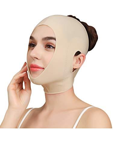 Anna-Kaci Anna-Kaci Womens Chin Strap Support Band Neck Bandage Post Surgical Compression Head wrap, Neck and Chin Compression Garment Wrap, Beige, Medium