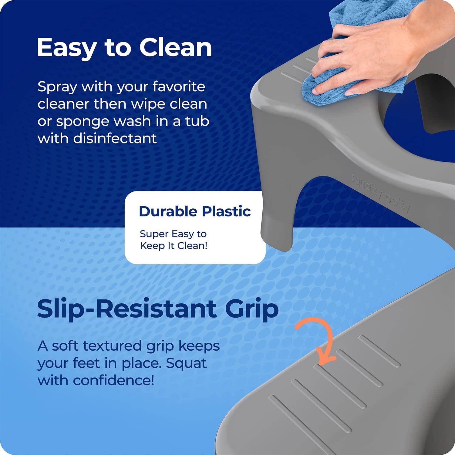 Squatty Potty Squatty Potty The Original Bathroom Toilet Stool, Curve Lightweight with Sleek and Modern Design, Gray, 7\"