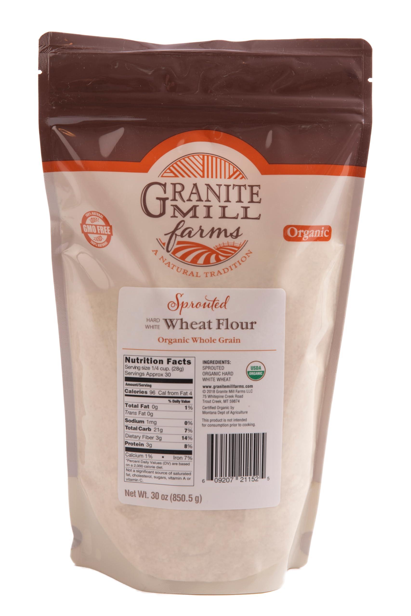 Granite Mill Farms Stone Ground Sprouted Organic Hard White Wheat Flour, 30 oz