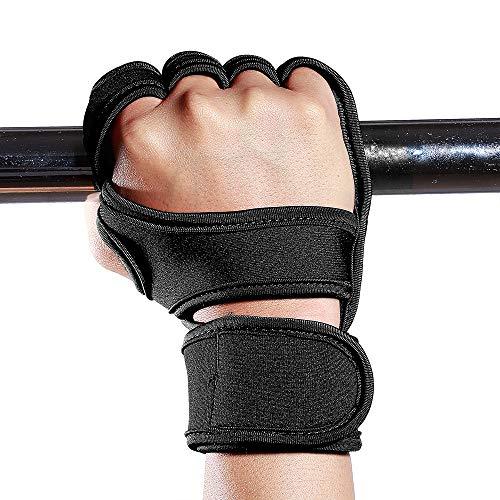 N/ A N/ A Weight Lifting Gym Workout Gloves with Wrist Wrap Support for Men & Women, Full Palm Protection, for Weightlifting, Training, Fitness, Hanging, Pull ups Black