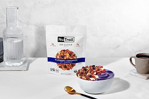 NuTrail NuTrail Nut Granola, Blueberry Cinnamon, No Sugar Added, Gluten Free, Grain Free, Keto, Low Carb, Healthy Breakfast Cereal 8 oz. 3 Count