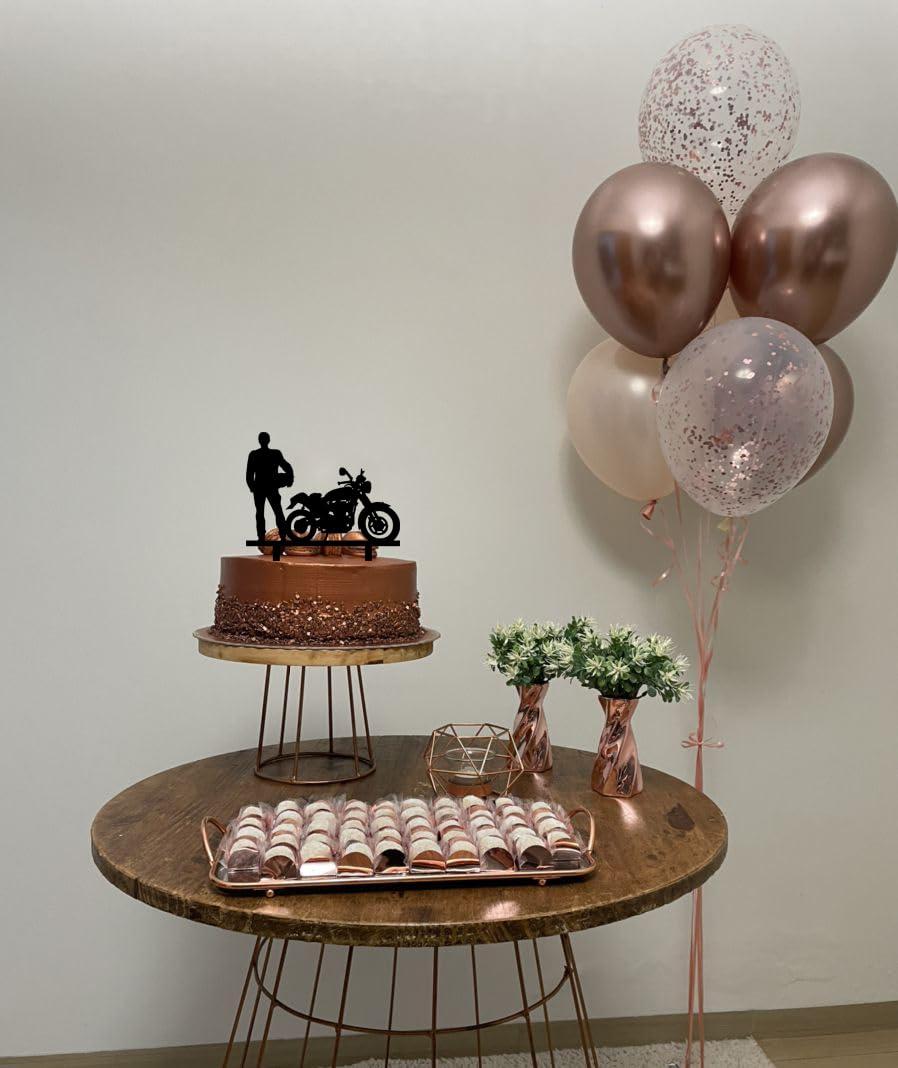 keonsatrz Motorcycle Happy Birthaday Cake Topper Motorbike Rider Racing Theme Party Cake Topper Cool biker Happy Birthday Cake Topper for Motorbike Theme Party Supplies