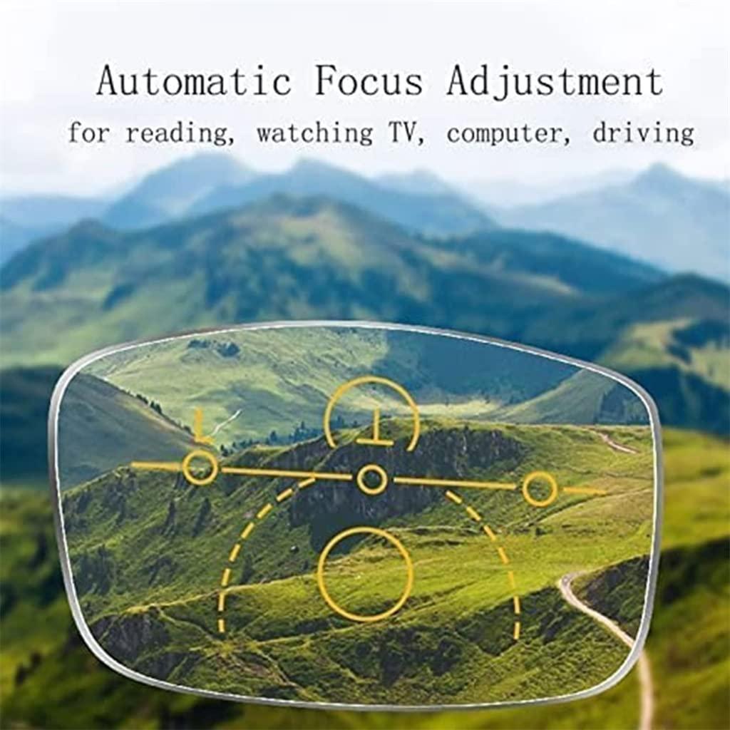 Yiushing Yiushing Color Glint Sapphire High Hardness Anti-blue Progressive Far And Near Reading Glasses, For man and woman (+4.00 / Over 75 Age)