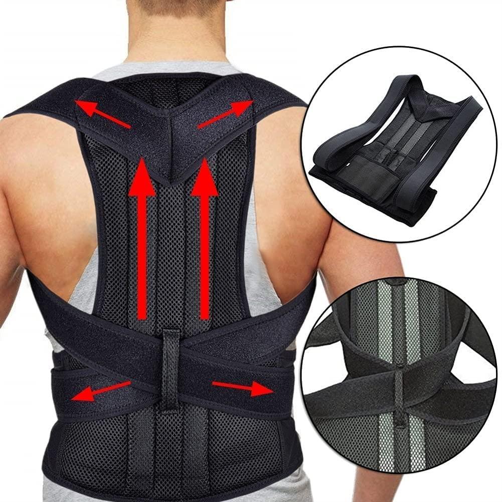 SJHY Posture Corrector Back Braces for Posture Correction Adjustable Back Brace Back Shoulder Support Belt Orthopedic Posture Men Women Back Posture (Color : Black, Size : Large)