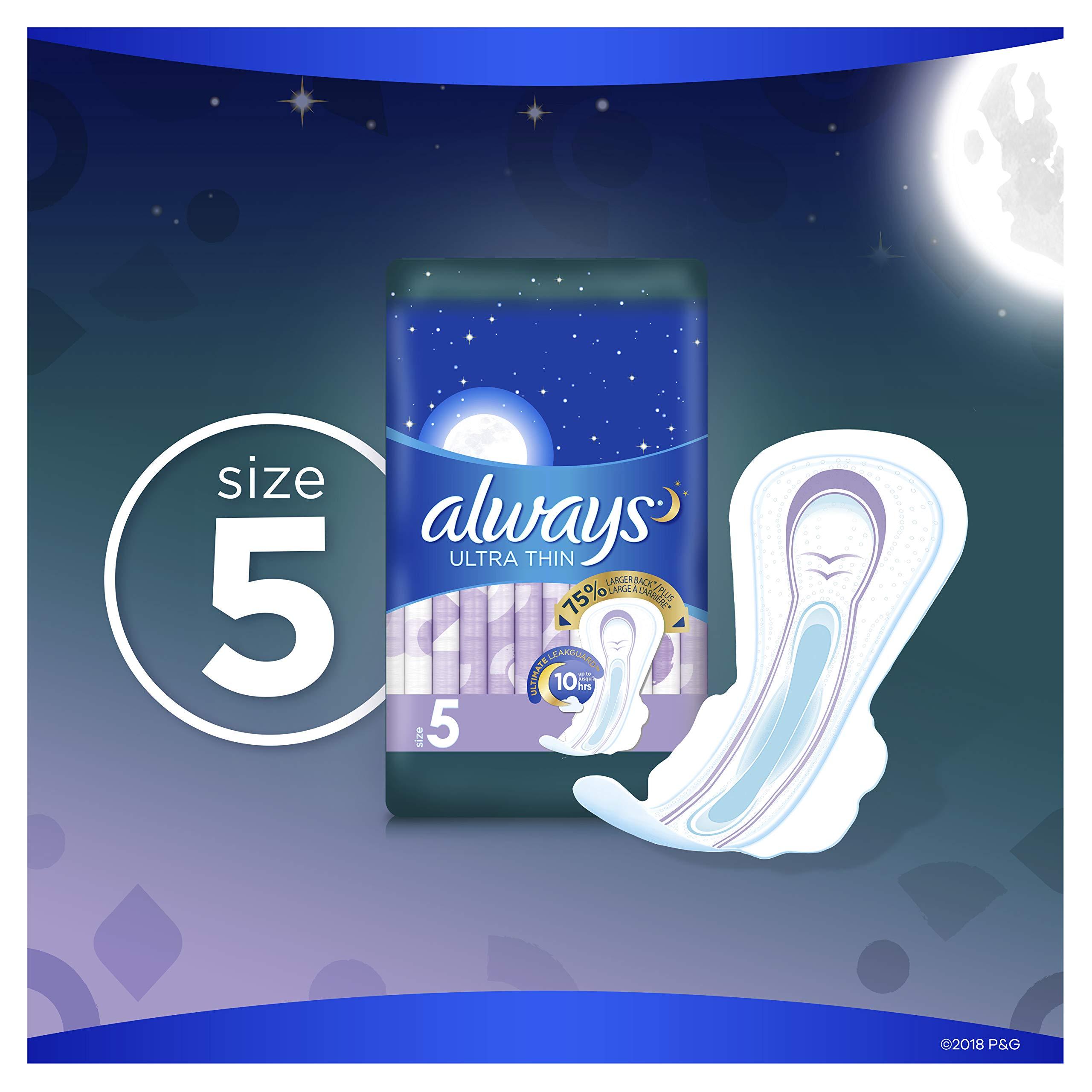 Always Always Pads Size 5 Ultra Thin 12 Count Xtra-Heavy Overnight