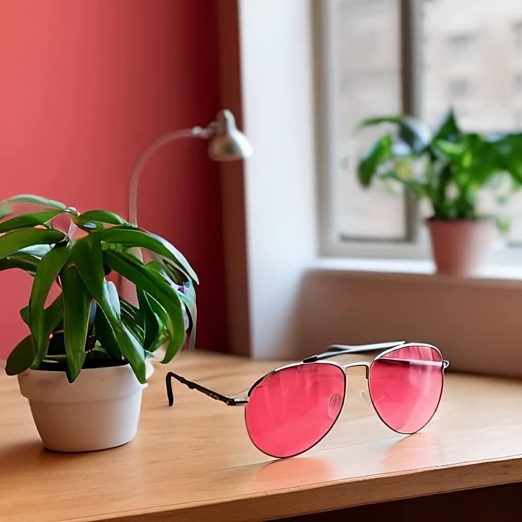 SomniLight SomniLight New FL-41 Light Sensitivity Glasses for Florescent Light Sensitivity, Blue Light, and Migraines (Aviator Style)
