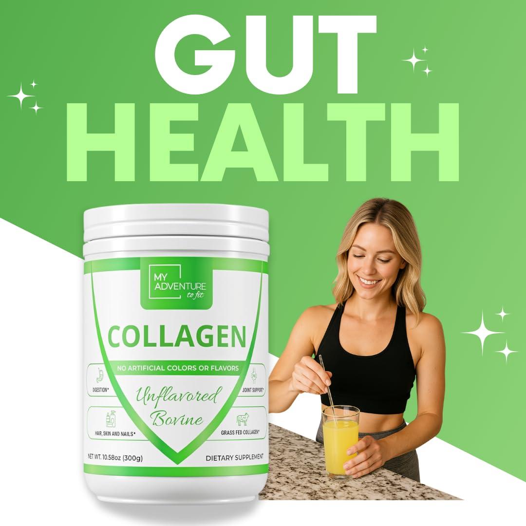 My Adventure to Fit Hydrolyzed Collagen Powder for Women - Grass Fed Collagen Powder for Muscle Growth & Collagen Protein Powder - Keto Collagen Powder for Joints & Gut Health - Unflavored Bovine 300g