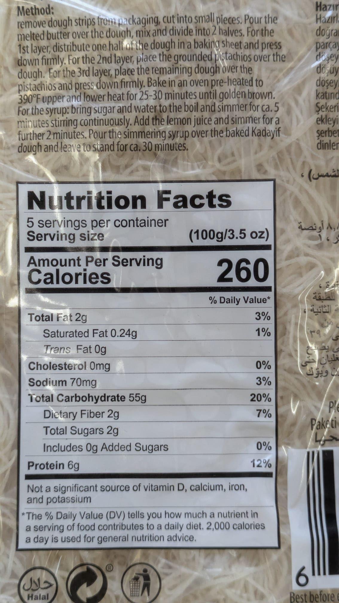 Raykush Art Merve Kataifi Dough - Shredded Fillo (Phyllo) Kataifi Fresh kadayf dubai chocolate katafi dessert 500g