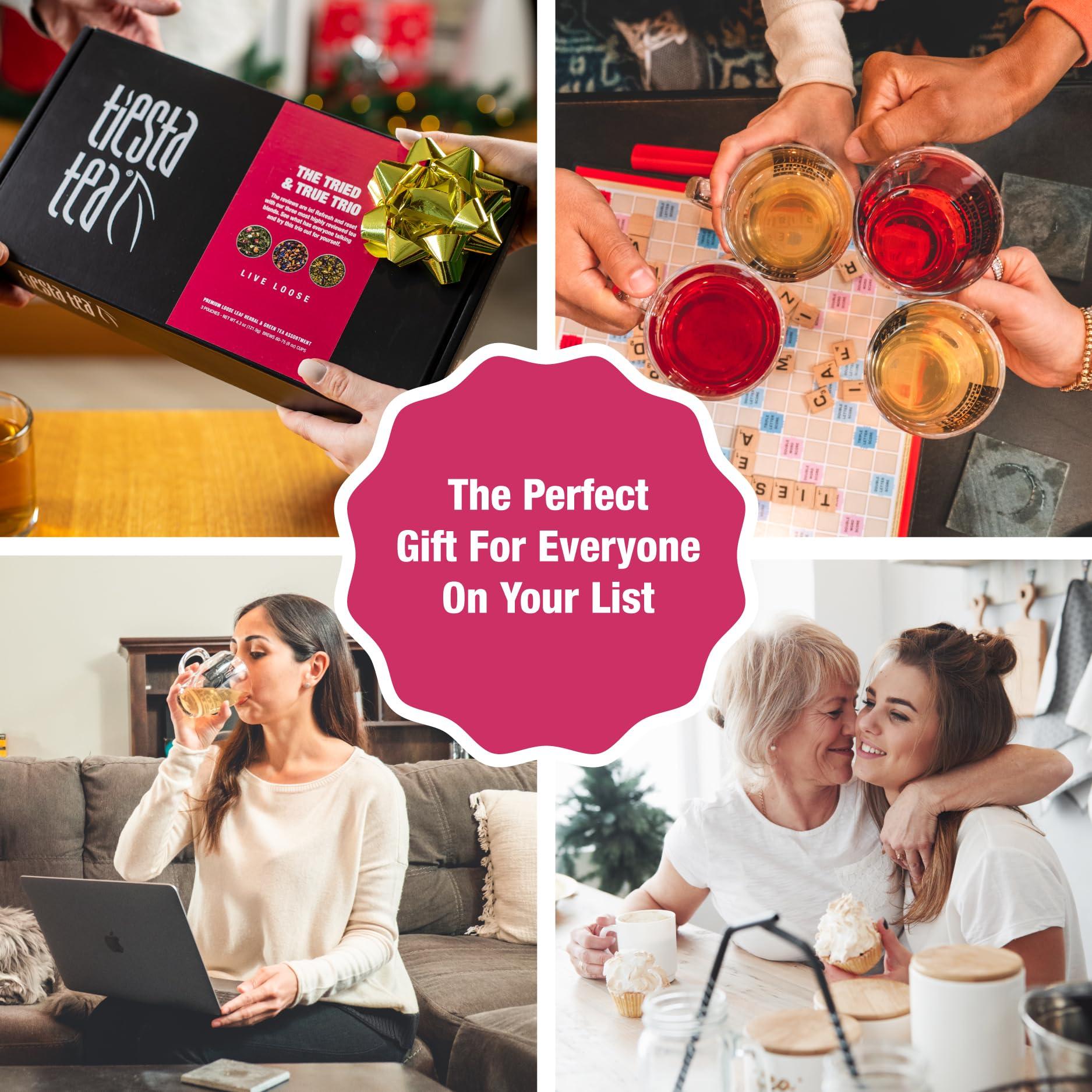 Tiesta Tea Tiesta Tea - Tiesta\'s Top Loose Leaf Tea Gift Box | Medium Caffeinated Tea Variety Pack | Make Hot & Iced Tea | 3 Pouches of Assorted Tea Blends with Green, Herbal, Fruity & Lavender Tea Bags