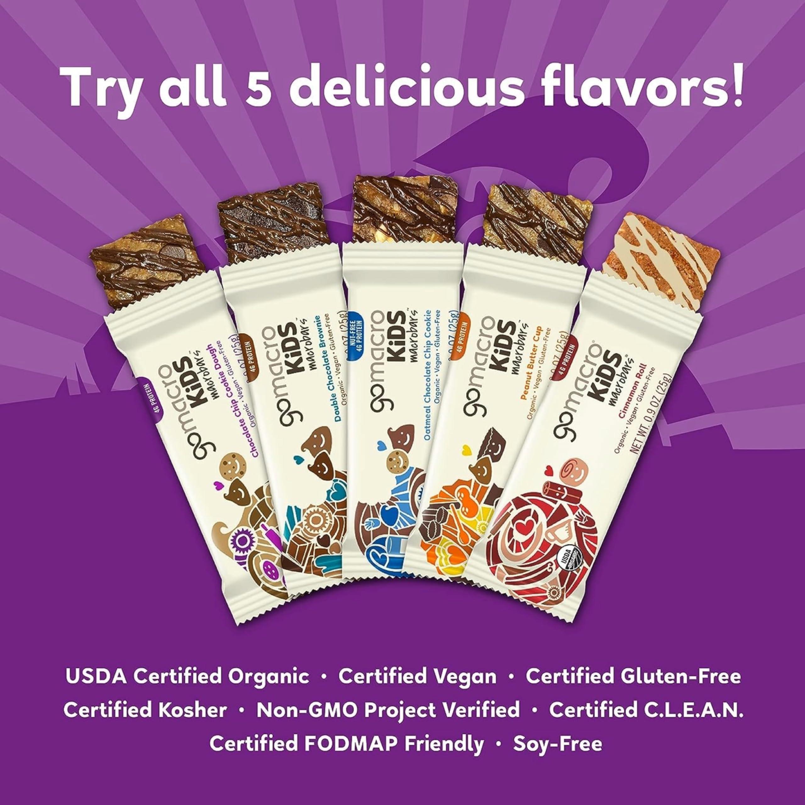 GoMacro GoMacro Kids MacroBar – 5 Flavor Assortment - (0.90 Ounce Bars, 28 Count)