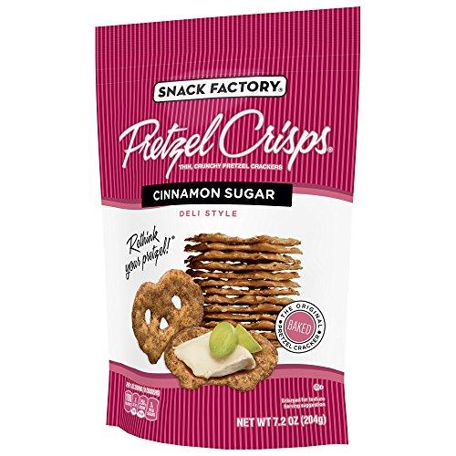 Snack Factory Snack Factory Pretzel Crisps, Cinnamon Sugar, Baked, Kosher, 7.2 Ounce (Pack of 12)