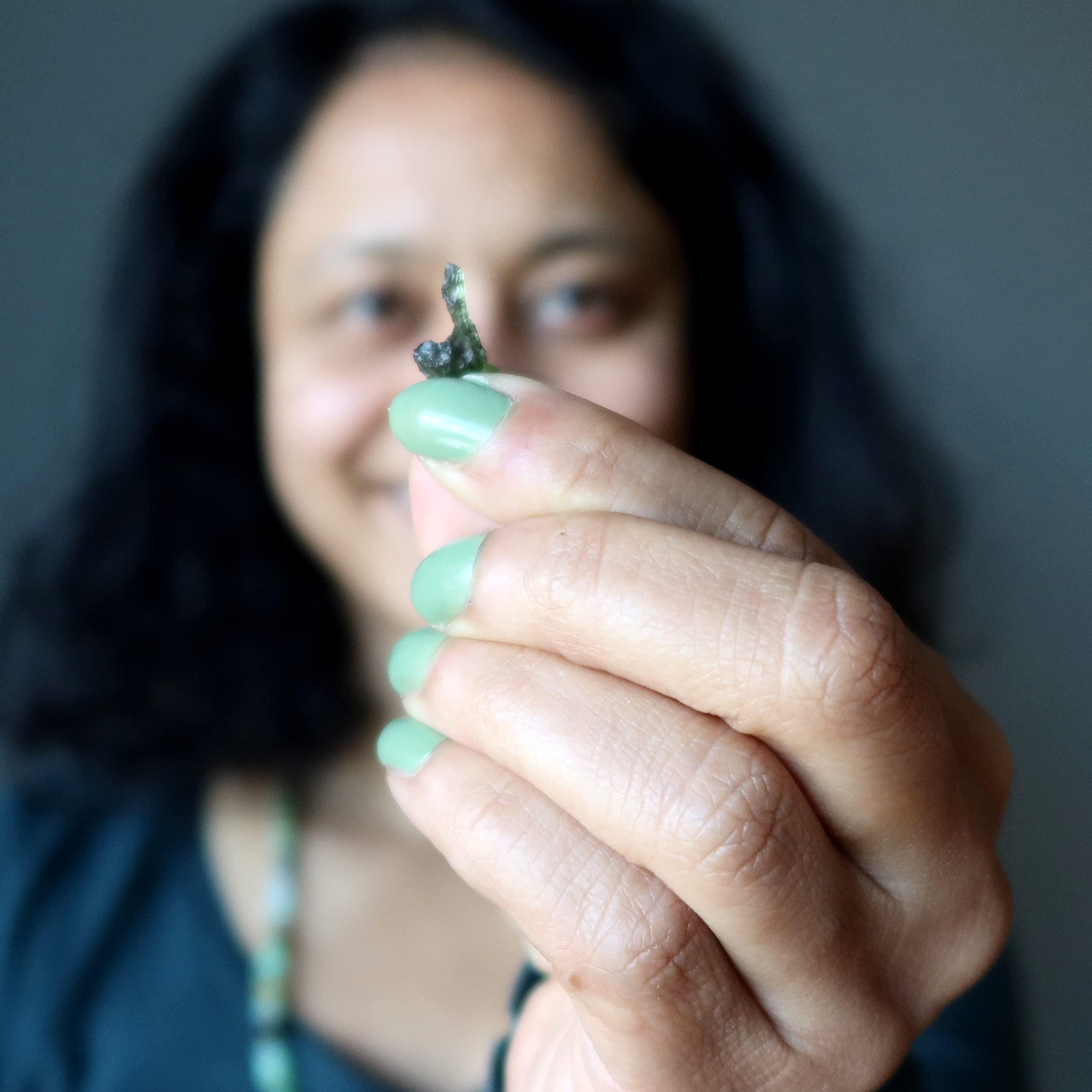 Satin Crystals Satin Crystals Moldavite Mini Tiny Real Green Gemstone Tektite Single